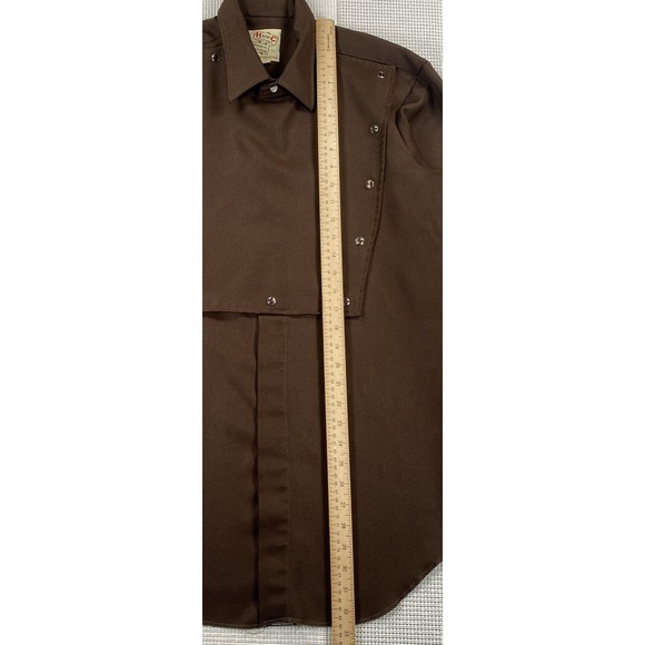 H Bar C Ranchwear El Dorado Big Shirt Pearl Snap Western Brown Size 16 1/2 - Picture 4 of 6